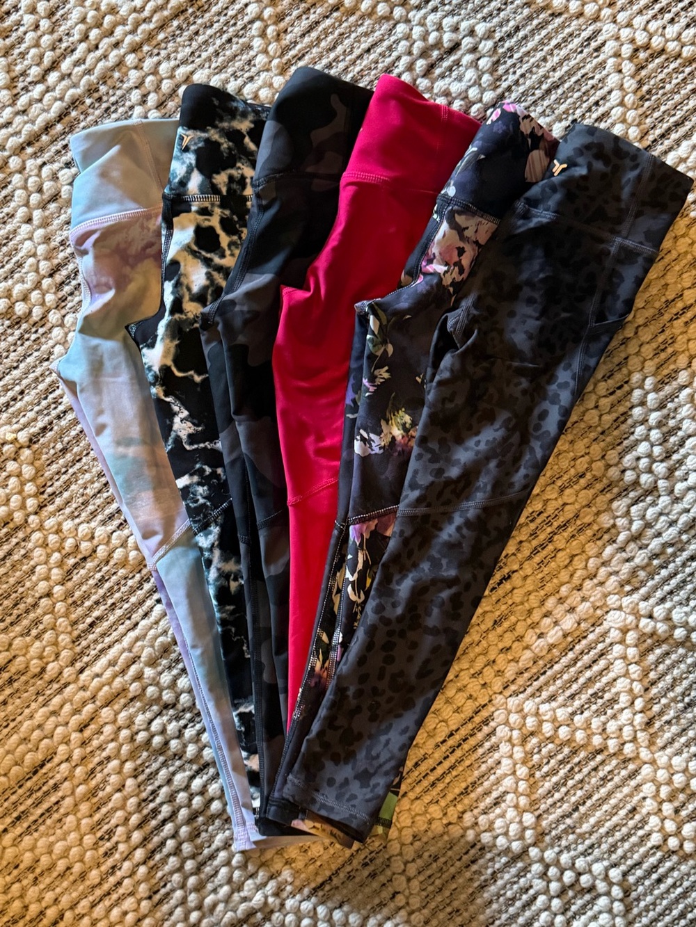 Old Navy Girls' Assorted Leggings Pack - Purple, Black, Pink, Floral